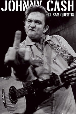 Johnny Cash - At San Quentin Finger B&W