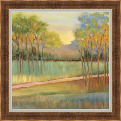 Road Through Blue Fields Framed