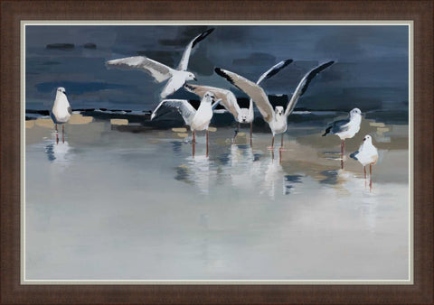 Meeting at Beach Framed