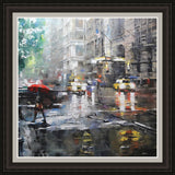 Manhattan Red Umbrella Framed