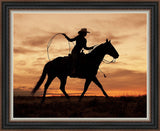 Cowgirl Silhouette Framed