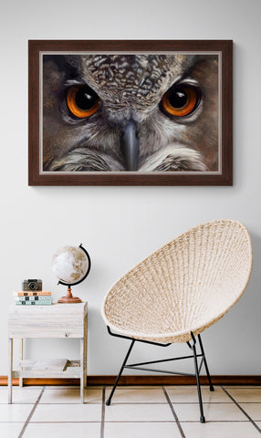 Night Vision - European Eagle Owl by Hilary Mayes