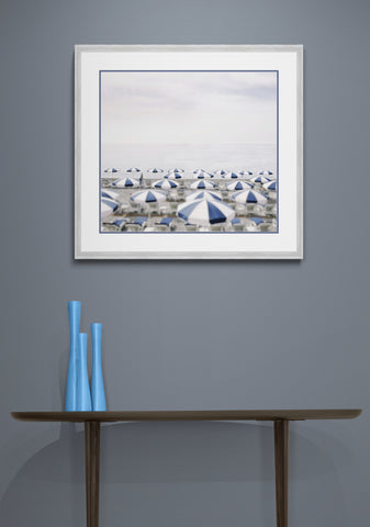Seaside Umbrellas Framed