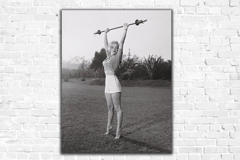 Marilyn Monroe Workout Weights, Hollywood Photography 1952 Poster Litho 22 x 28 Vintage