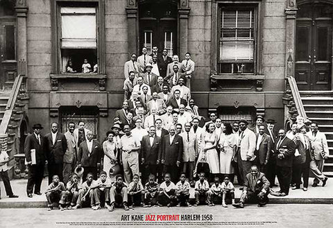 A Great Day in Harlem, Jazz Portrait by Art Kane Poster Litho 24 x 35 Vintage Iconic Photo