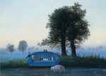 The Blue Sofa by Michael Sowa Classic Vintage Print Image Size is 19.75 x 27.5 inches