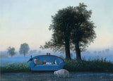 The Blue Sofa by Michael Sowa Classic Vintage Print Image Size is 19.75 x 27.5 inches