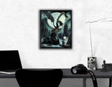 You Cannot Pass, Dragon on a Rock by Robin Koni, Vintage Iconic Poster Size 16 x 20
