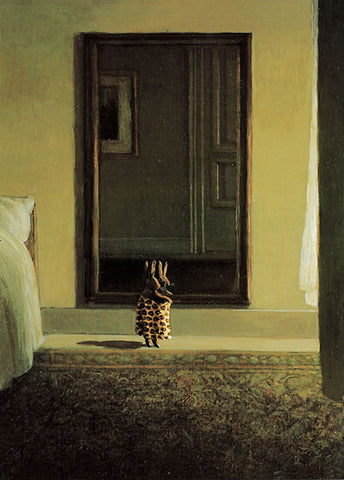 Bunny Dressing by Michael Sowa Classic Vintage Print Image Size is 19.75 x 27.5 inches