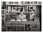 Hot Italian Pizza by Nat Norman Iconic Poster, Black and White Paper: 22 x 28 image 20 x 26