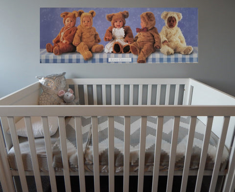 Anne Geddes Teddy Bears Picnic Babies 12 x 35.5 Vintage Poster