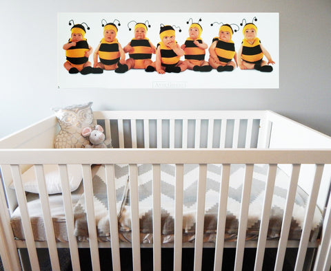 Anne Geddes Bumblebee Babies 12 x 35.5 Vintage Poster