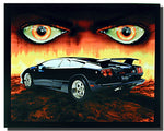 Lamborghini Diablo Car and Eyes Photo Art Print Poster Vintage Iconic Poster Size 16 x 20