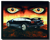 Lamborghini Diablo Car and Eyes Photo Art Print Poster Vintage Iconic Poster Size 16 x 20