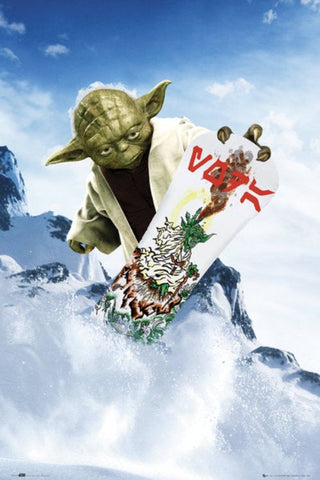Yoda Snowboarding, Star Wars, Poster 24 x 36 inches