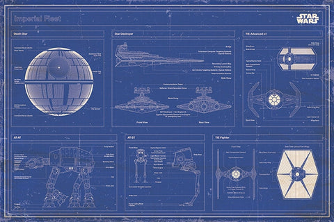 Star Wars - Imperial Fleet Blueprint Regular Poster ( 24 x 36 Inches)