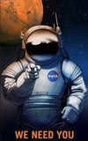 We Want You Photo Poster - Astronaut Uncle Sam  - Space Exploration