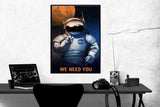 We Want You Photo Poster - Astronaut Uncle Sam  - Space Exploration