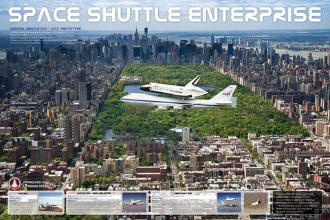 Space Shuttle Enterprise over Central Park Poster Paper