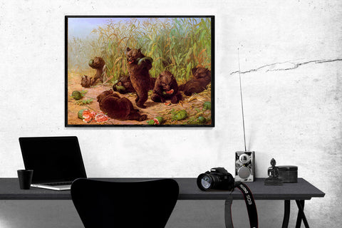 Bears In The Watermelon Patch by William H. Beard Fine Art Print