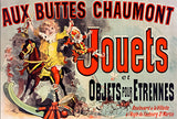 Vintage Toy Store Ad - Aux Buttes Chaumont Jouets by Juan Cheret French Ad Monica's Apartment Poster - Public Domain