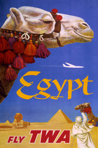 Egypt. Fly TWA Travel Poster by David Klein.