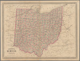 Johnston's Map of Ohio 1864