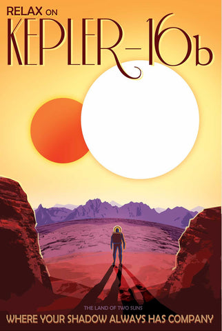 Kepler-16b - JPL Travel Photo Poster Visions of the Future