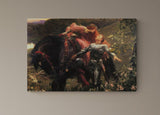 La Belle Dame sans Merci ( The Beautiful Lady without Mercy) by Artist Sir Frank Bernard Dicksee,  Paper Print 24 x 36 inches