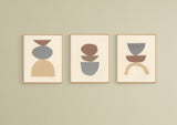 Modern Abstract Prints, Set of Three, Nordic Style, Minimalist Style,