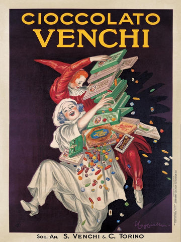 Leonetto Cappiello - Cioccolato Venchi  - Venchi Chocolate Artist by Leonetto Cappiello, Vintage Chocolate Poster