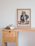 Uncle Sam, I Want You for the U.S. Army, 1917 by Artist James Montgomery Flagg, Vintage Poster