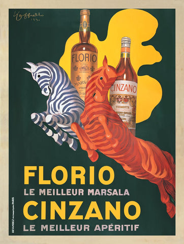 Leonetto Cappiello - Florio e Cinzano, 1930 by Artist Leonetto Cappiello Vintage Poster
