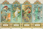 Mucha - Four Seasons by Alphonse Maria Mucha, Vintage Style Poster Size 24 x 36