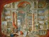 Gallery with Views of Ancient Rome Crimson - Galleria con Vedute di Roma antica by Panini, Giovanni Paolo