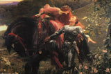 La Belle Dame sans Merci ( The Beautiful Lady without Mercy) by Artist Sir Frank Bernard Dicksee,  Paper Print 24 x 36 inches
