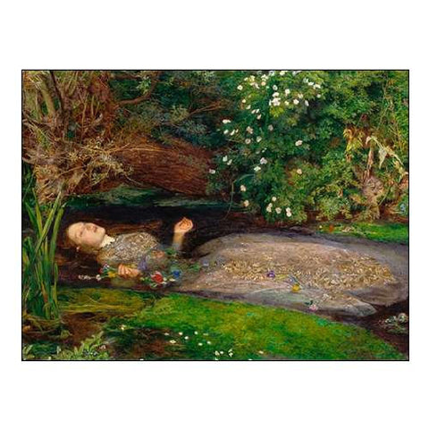 Ophelia 1851 by Artist John Everett Millais, Art Print Reproduction