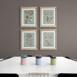 Chambray - Botanical Print - Set of Four - Vintage Flower Prints