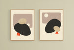 Megalith, Modern Abstract Prints, Set of Two, Minimalist Style,