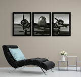 Vintage Airplane Prints, Set of Three, Office Pictures
