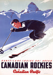 Vintage CP Rail Lake Louise Ski Area Travel Poster,