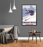 Vintage CP Rail Lake Louise Ski Area Travel Poster,