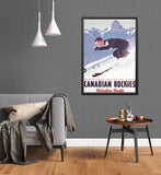 Vintage CP Rail Lake Louise Ski Area Travel Poster,