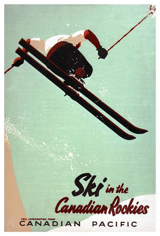 Vintage Ski in the Canadian Rockies (Canadian Pacific) Travel Poster,