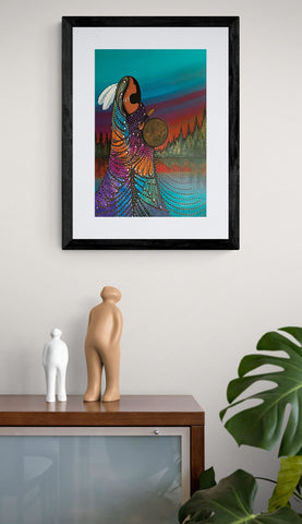 Aurora Drummer by Betty Albert, Framed