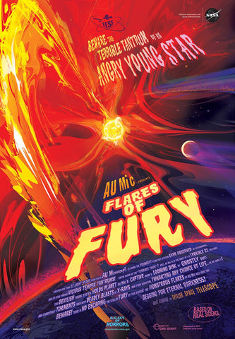 Flares of Fury Poster - JPL Travel Photo Poster Exoplanets credit: NASA/JPL-Caltech